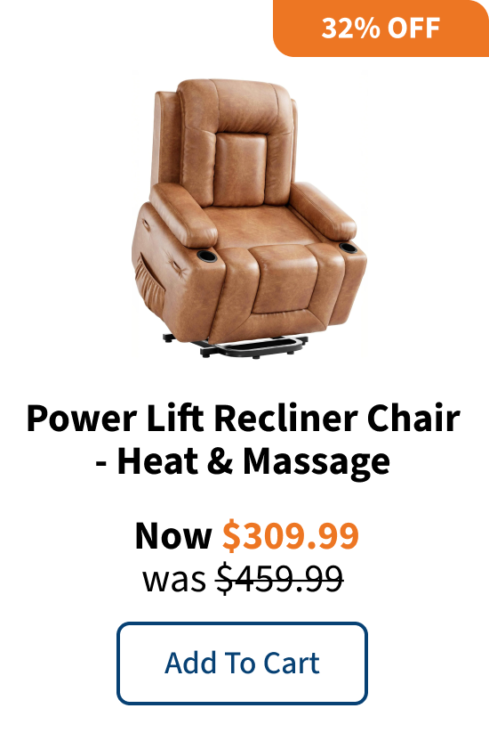 Power Lift Recliner Chair - Heat & Massage