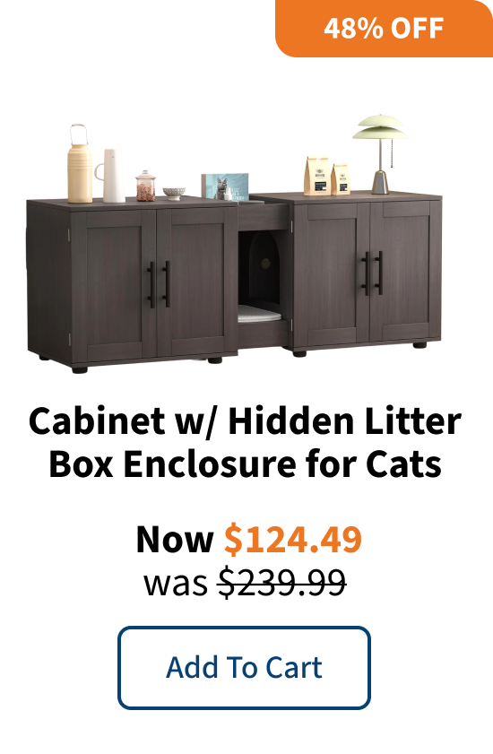 Cabinet w/ Hidden Litter Box Enclosure for Cats