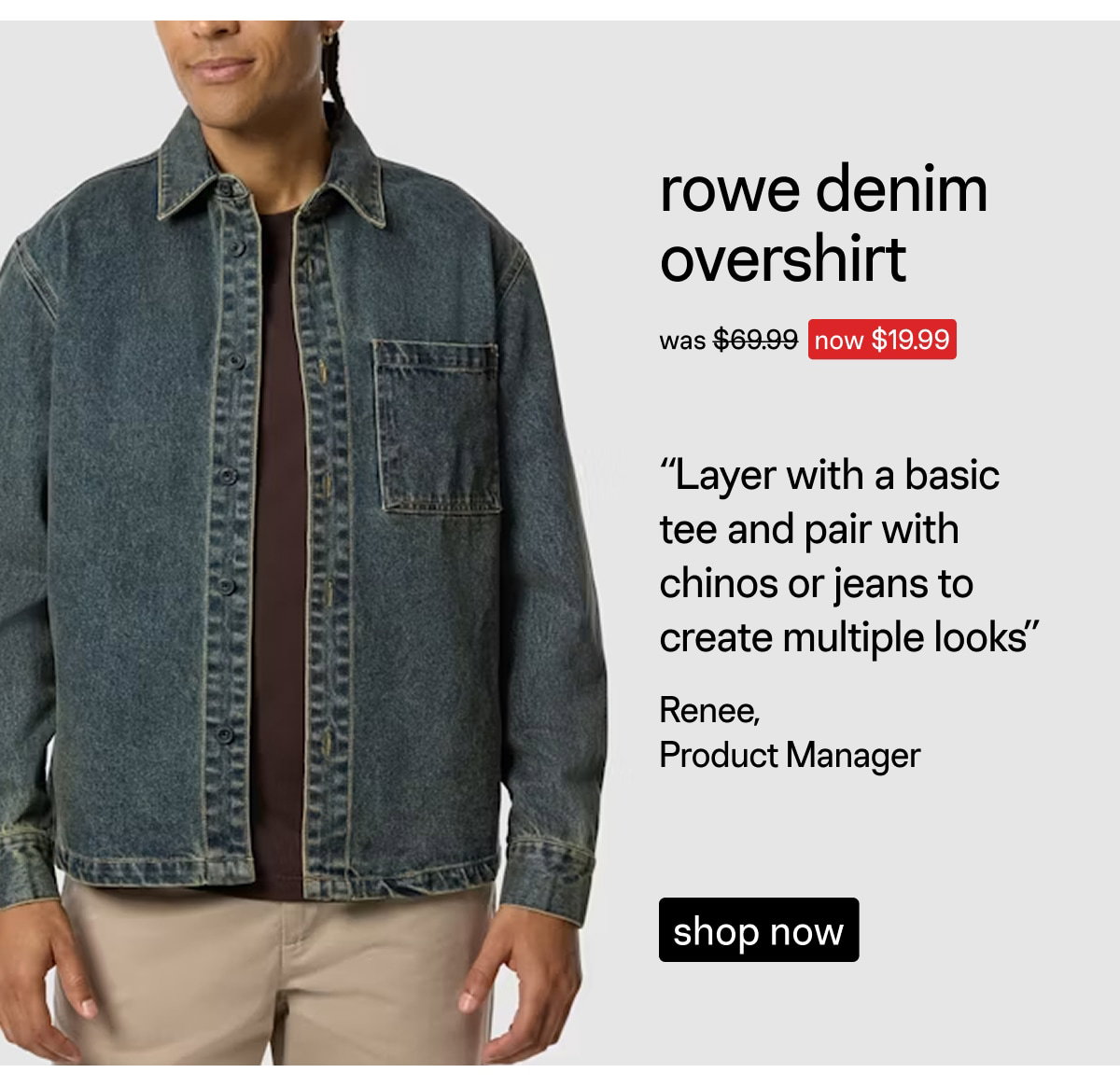 Dark Denim Rowe Denim Overshirt