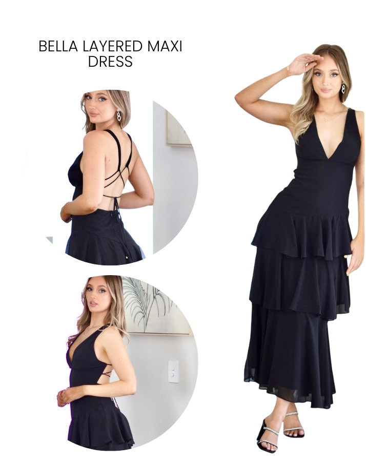 bella maxi dress black