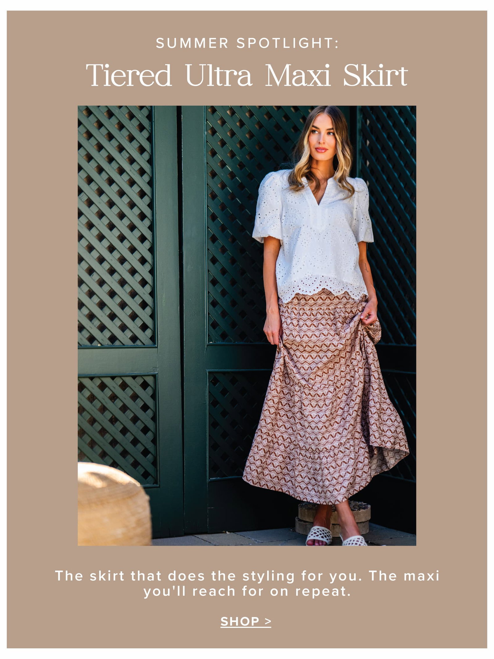 Summer spotlight: Tiered Ultra Maxi Skirt
