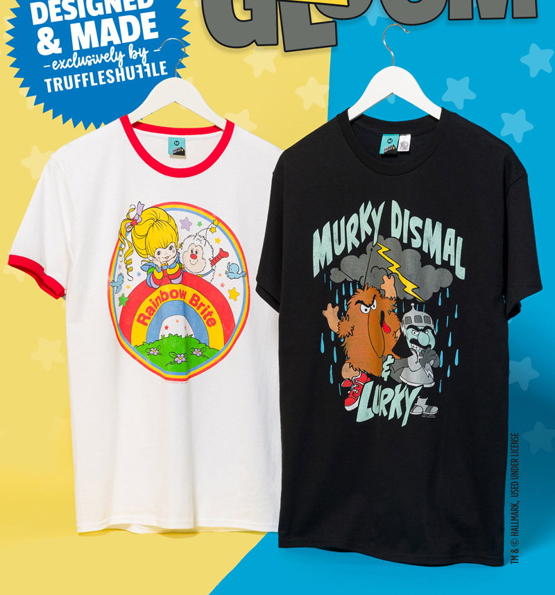 Rainbow Brite Rainbow Landscape White And Red Ringer  T-Shirt and Murky Dismal And Lurky Black T-Shirt