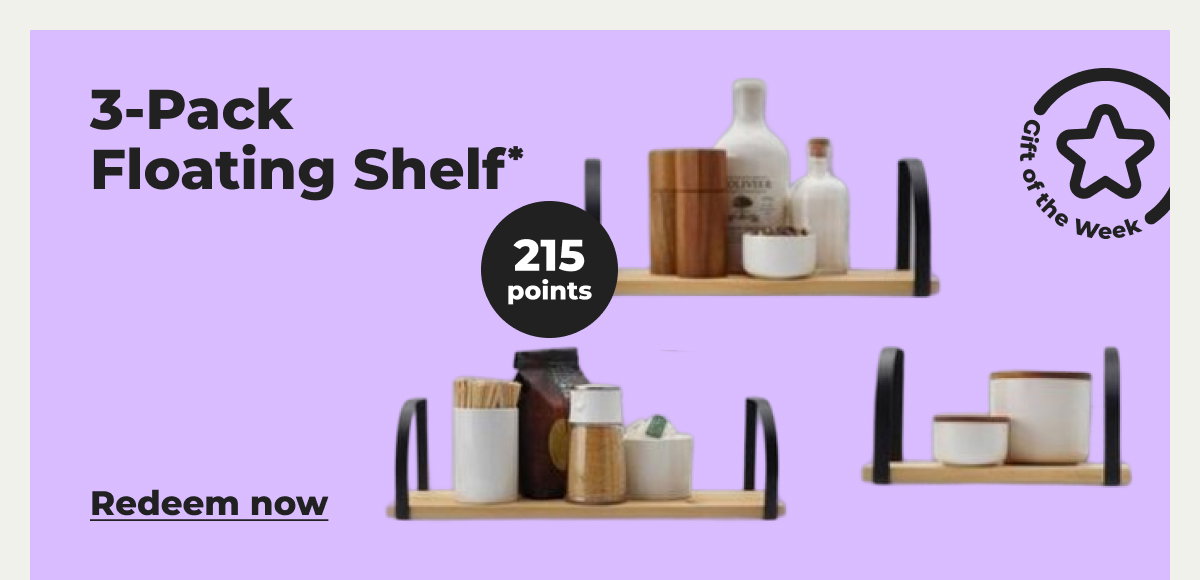 3-Pack Floating Shelf* - Redeem now