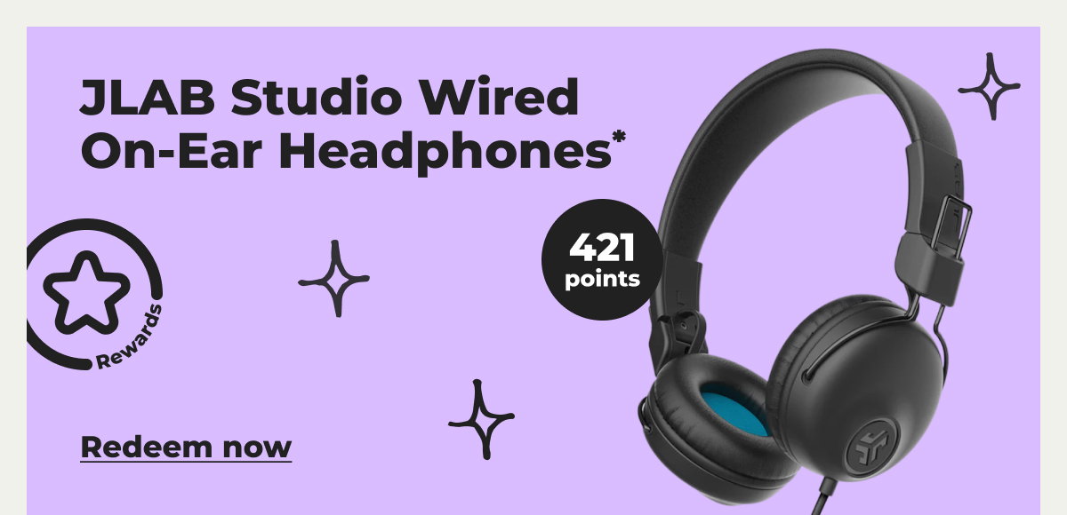 JLAB Studio Wired On-Ear Headphones* - Redeem now