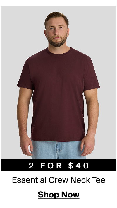 Burgundy Essential Crew Neck Tee