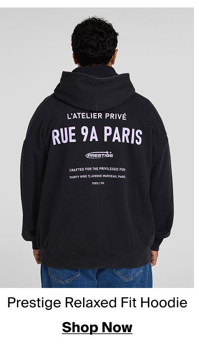 Washed Black Prestige Relaxed Fit Hoodie