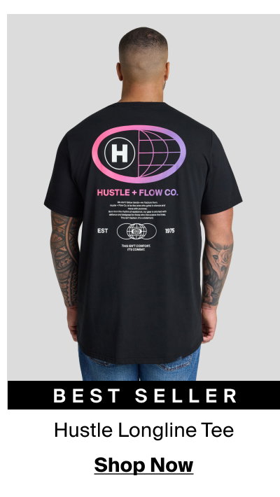Black Hustle Longline Tee