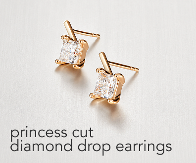 Princess cut diamond drop earrings 