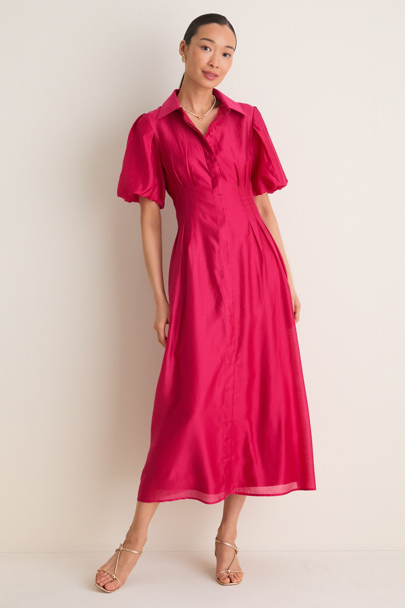 Image of Raspberry Organza Delaney Dress