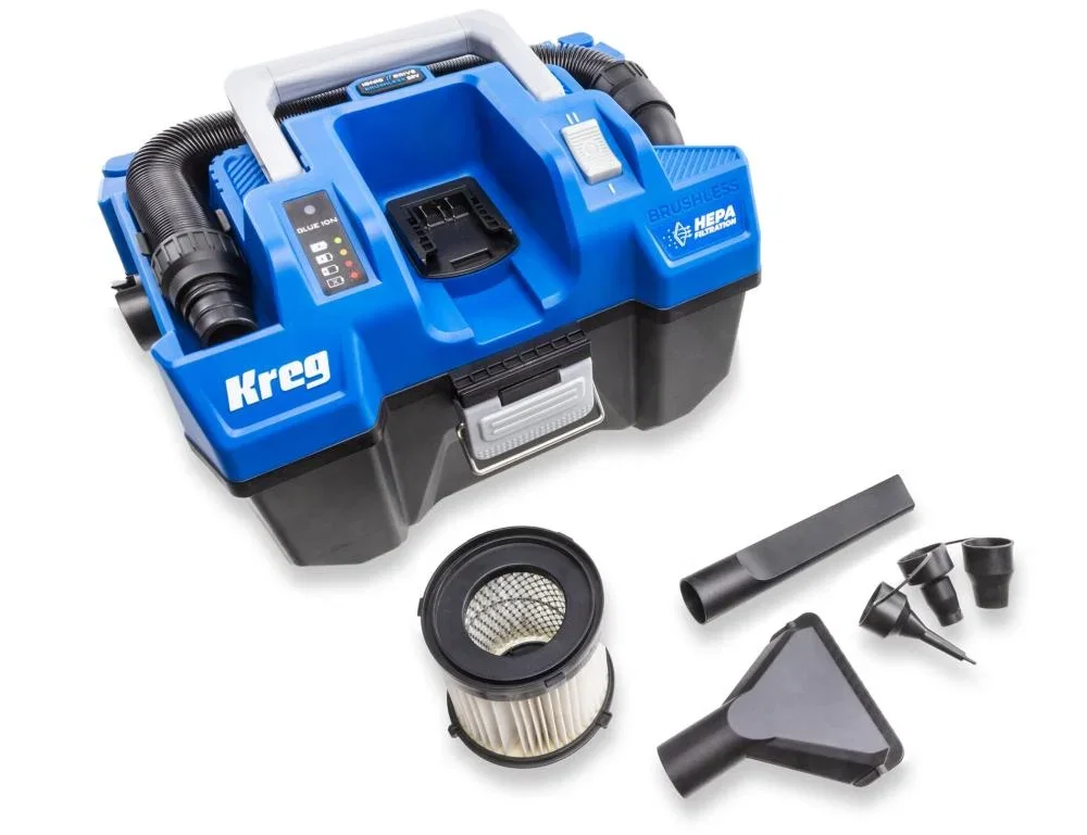 Kreg 20V Ionic Drive Wet/Dry Vac with HEPA