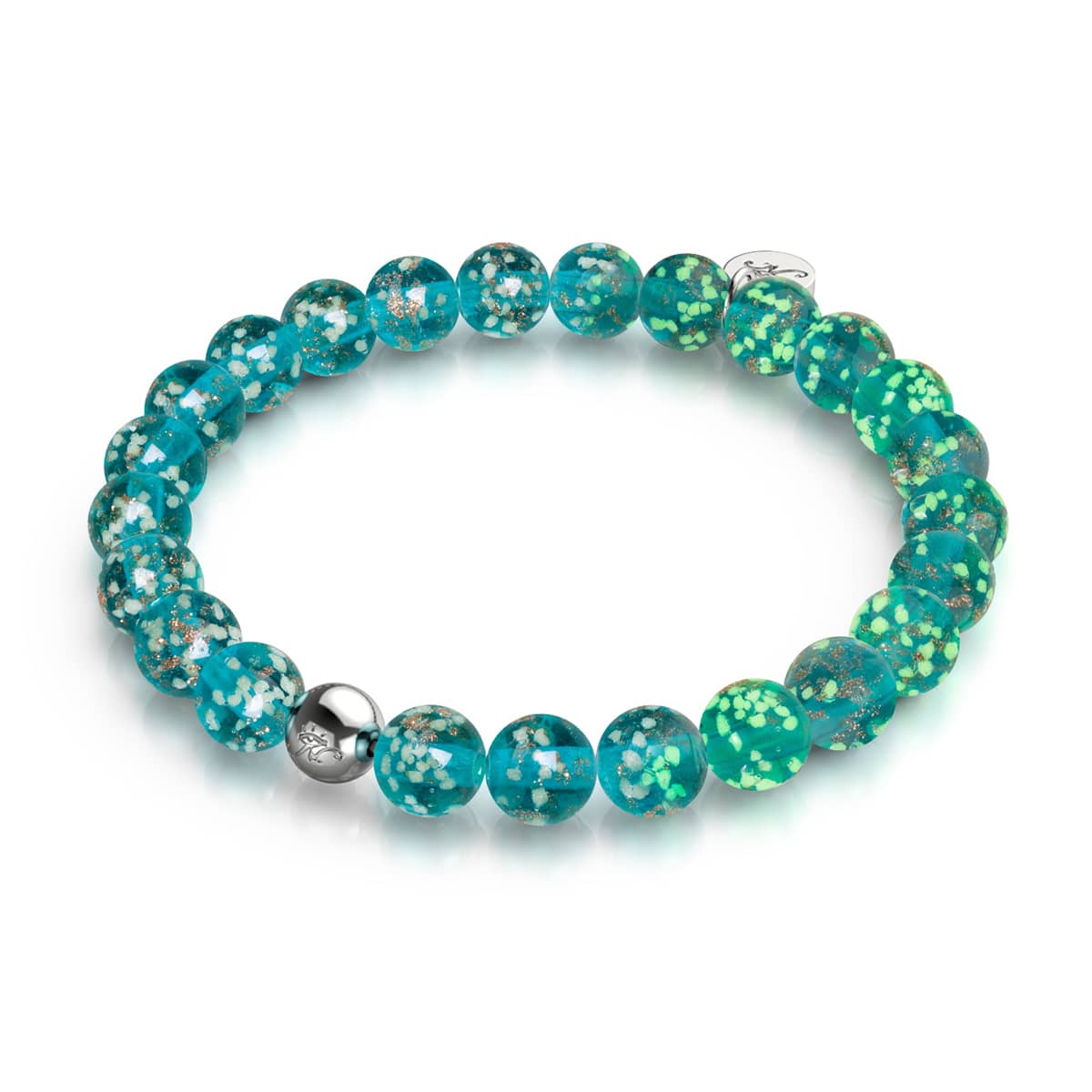 Image of Teal | .925 Sterling Silver | Firefly Glass Bracelet