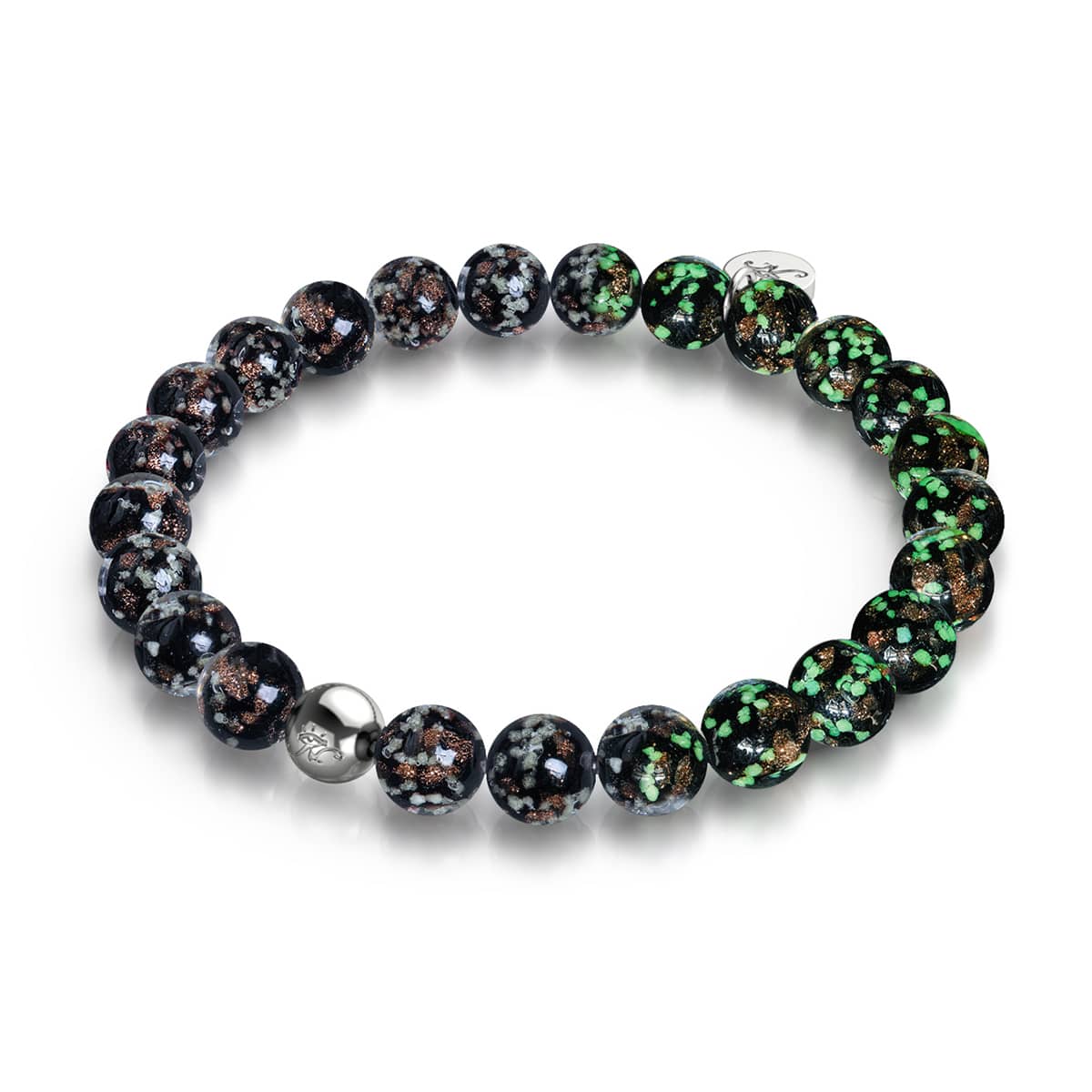 Image of Obsidian | .925 Sterling Silver | Firefly Glass Bracelet 