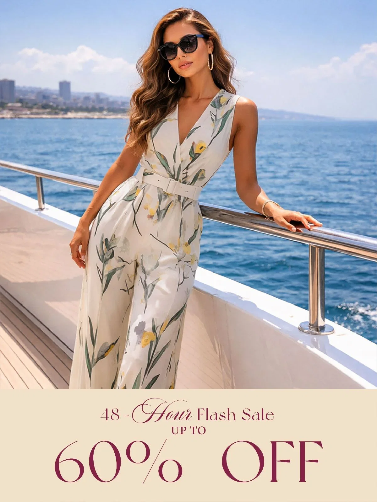 Women Black Cross Pocket Stitching Halter Sleeveless Dressy Jumpsuit