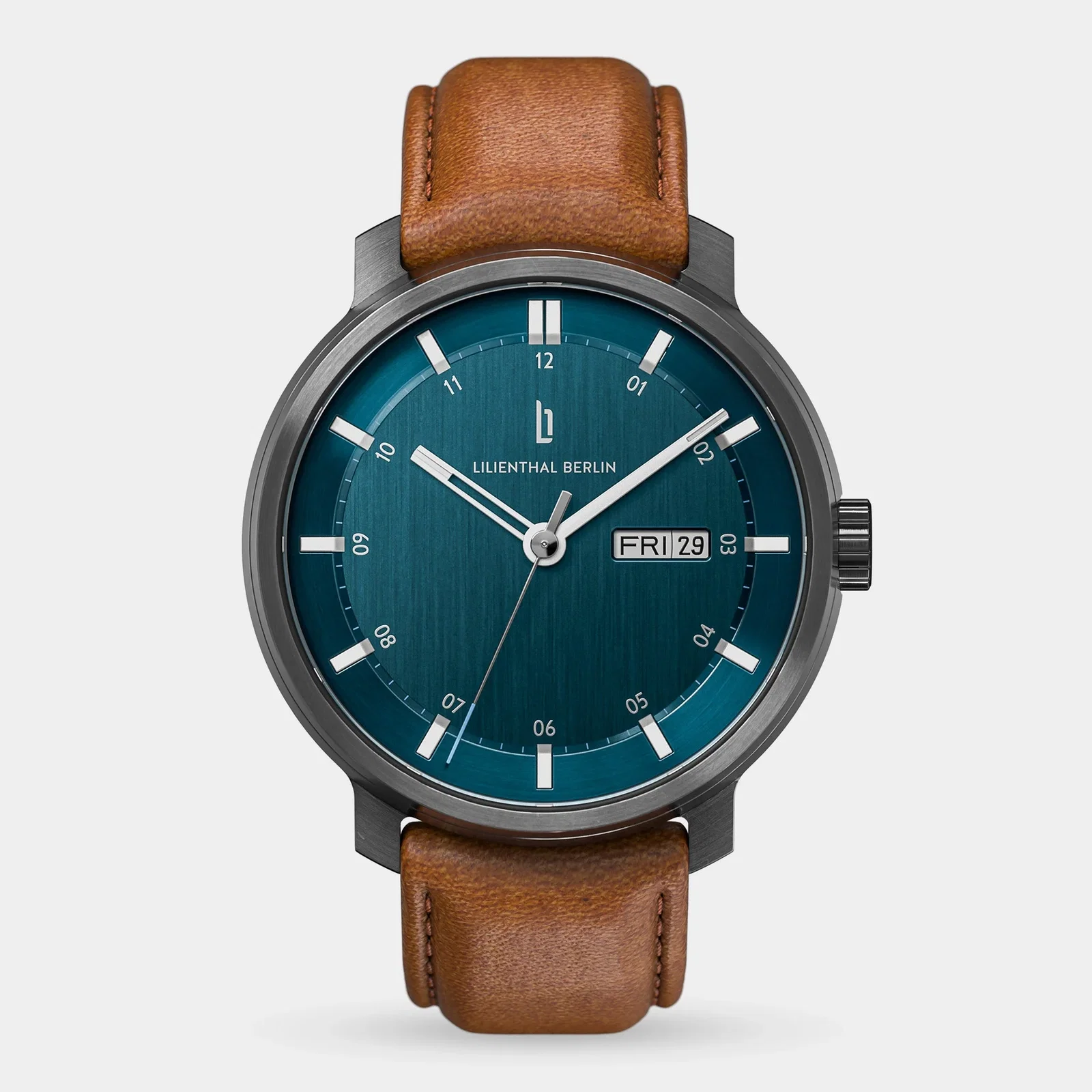 Image of Neolux Day Date – Dark Silver Blue