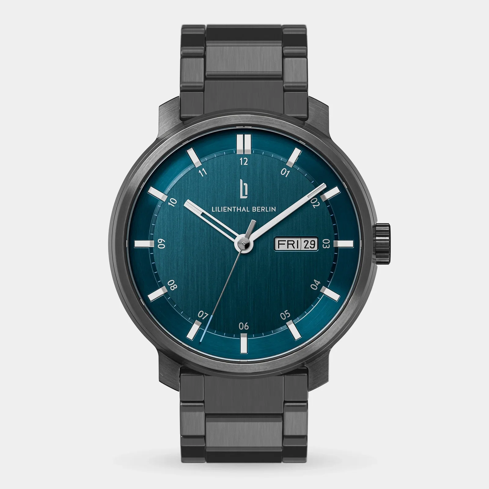 Image of Neolux Day Date – Dark Silver Blue