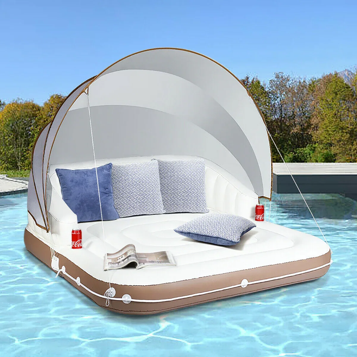 Image of Floating Pool Lounge with Canopy
