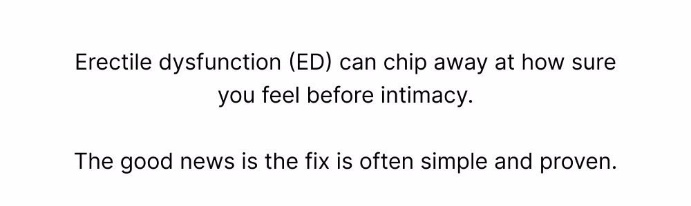 Don't let ED chip away at your confidence. 