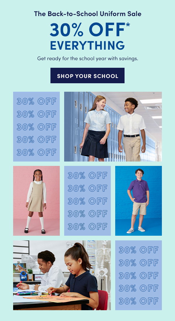 30% OFF SCHOOL MERCH