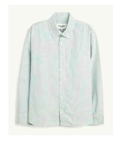 Stripe Oxford LS - Green