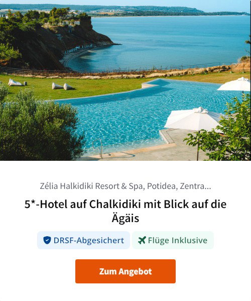 5*-Hotel auf Chalkidiki mit Blick auf die Ägäis