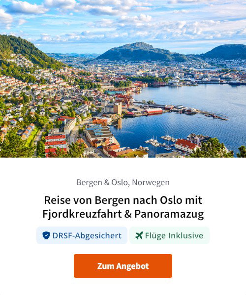 Reise von Bergen nach Oslo mit Fjordkreuzfahrt &amp; Panoramazug