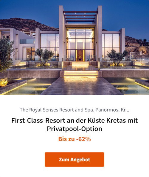 First-Class-Resort an der Küste Kretas mit Privatpool-Option