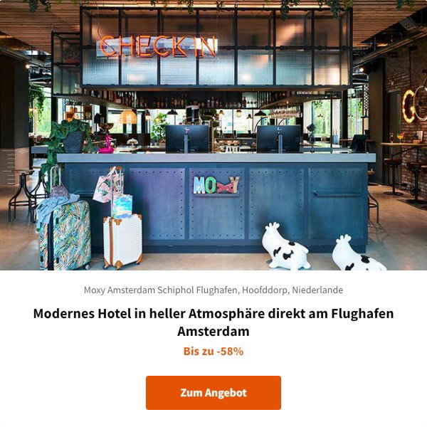 Modernes Hotel in heller Atmosphäre direkt am Flughafen Amsterdam