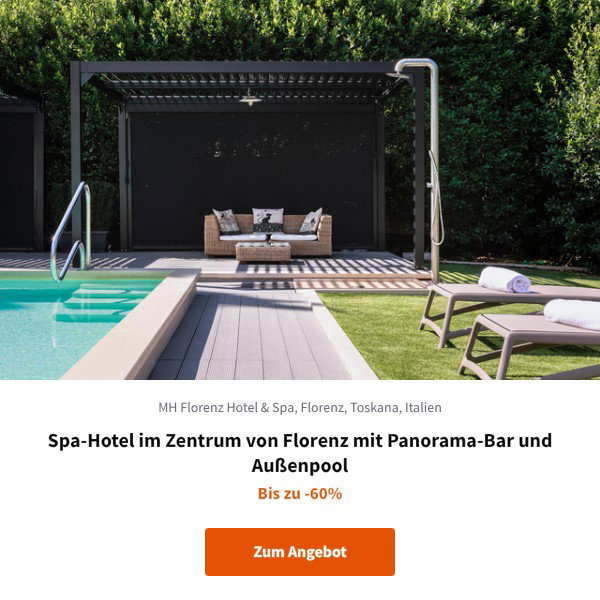 Spa-Hotel im Zentrum von Florenz mit Panorama-Bar und Außenpool