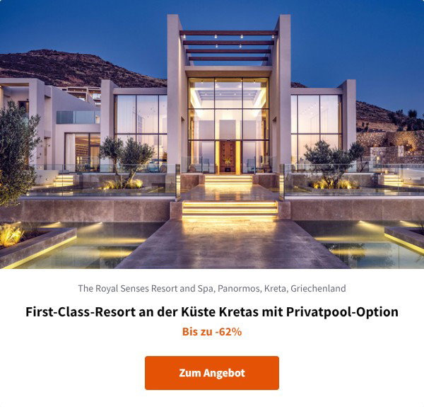 First-Class-Resort an der Küste Kretas mit Privatpool-Option