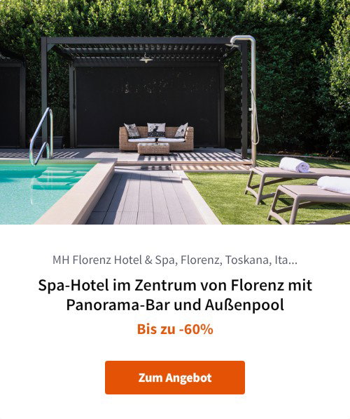 Spa-Hotel im Zentrum von Florenz mit Panorama-Bar und Außenpool