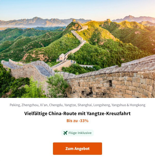 Vielfältige China-Route mit Yangtze-Kreuzfahrt