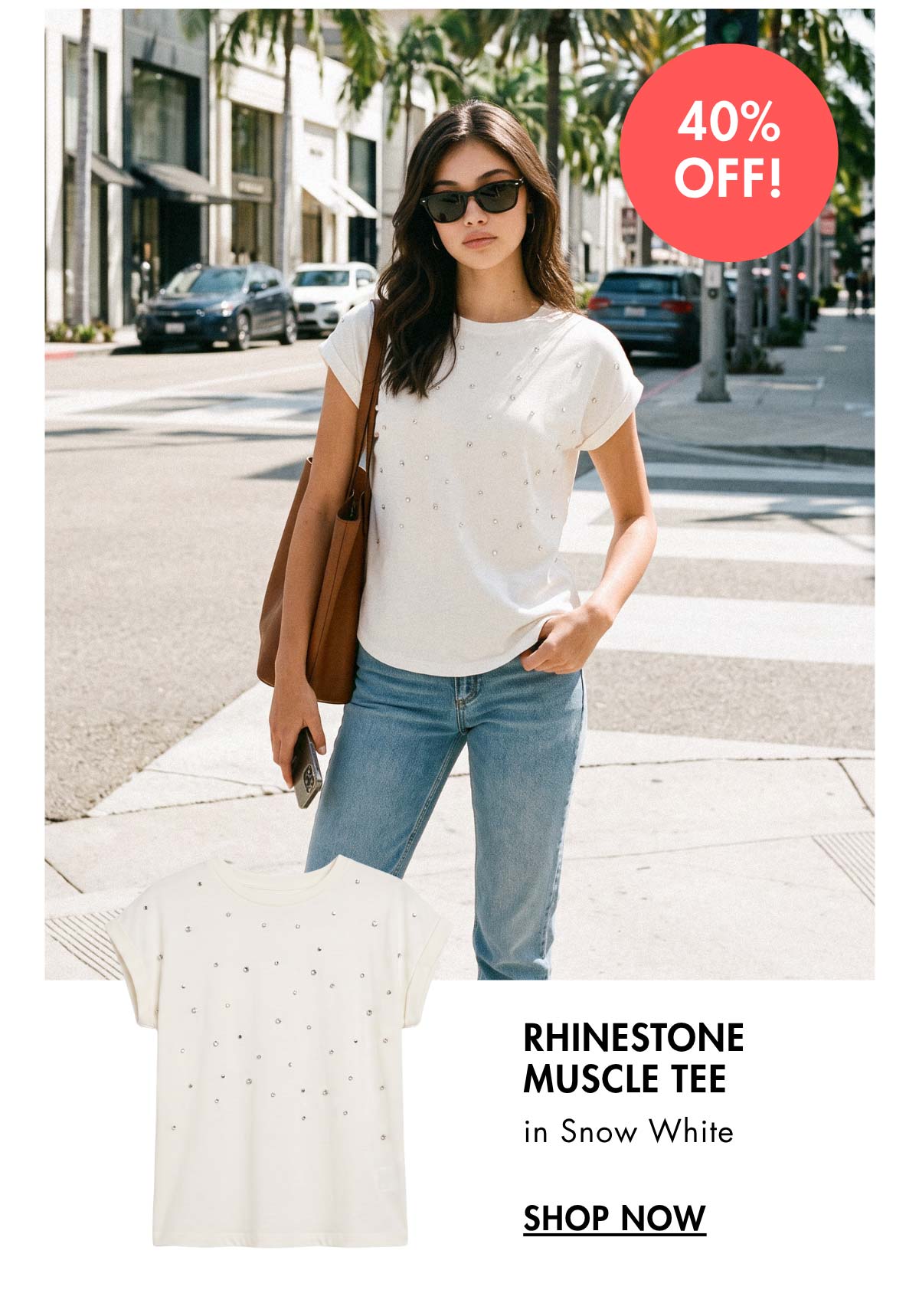 Rhinestone Muscle Tee