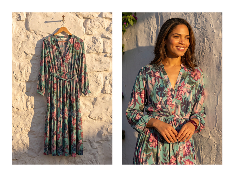 Dress Melody Green Auburn print