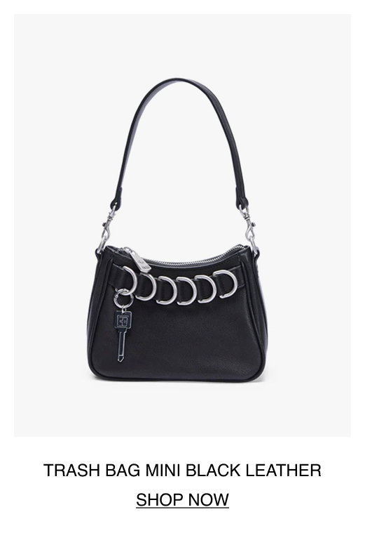 TRASH BAG MINI BLACK LEATHER