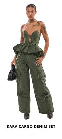 KARA CARGO DENIM SET