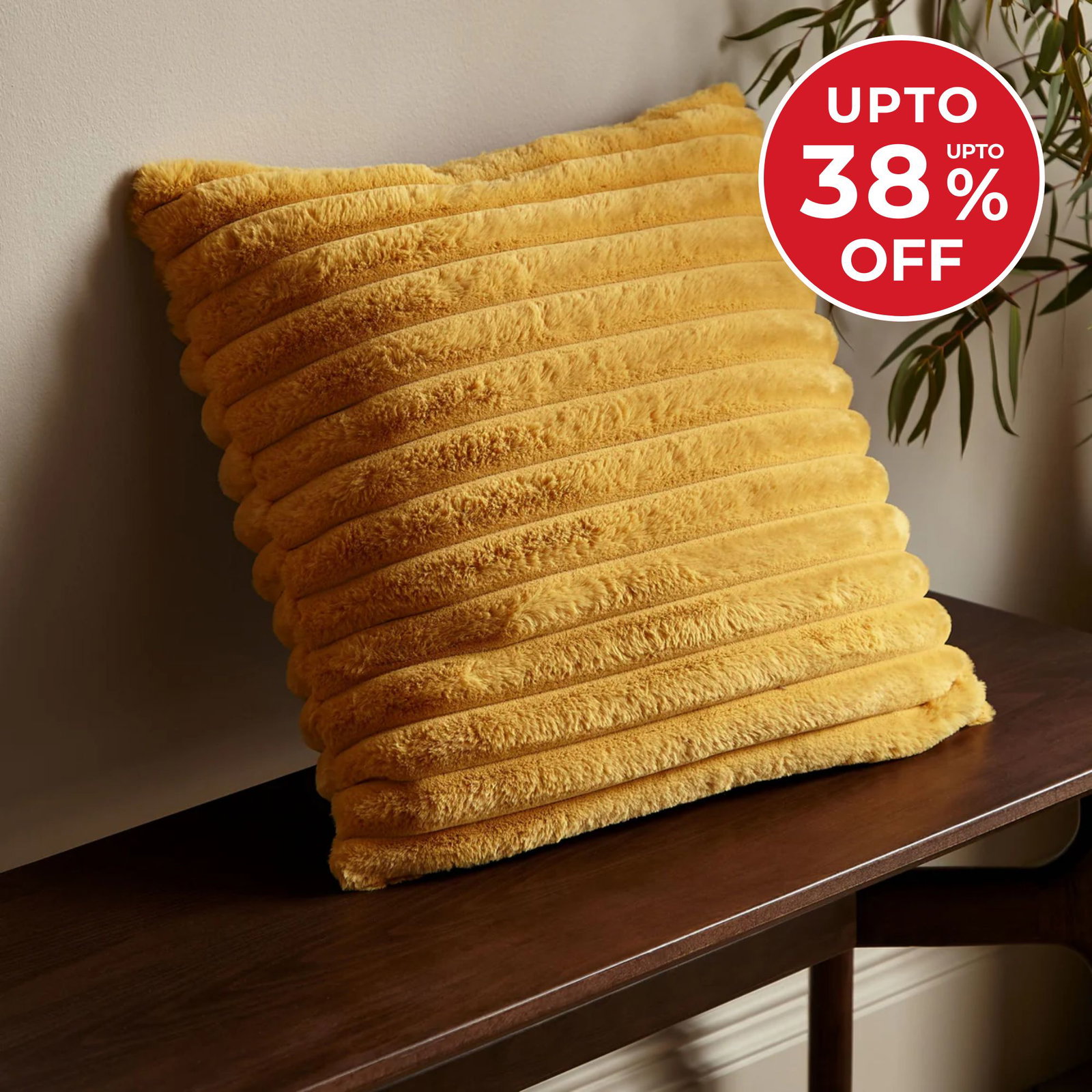 Catherine Lansfield Cosy Ribbed Velvet Cushion