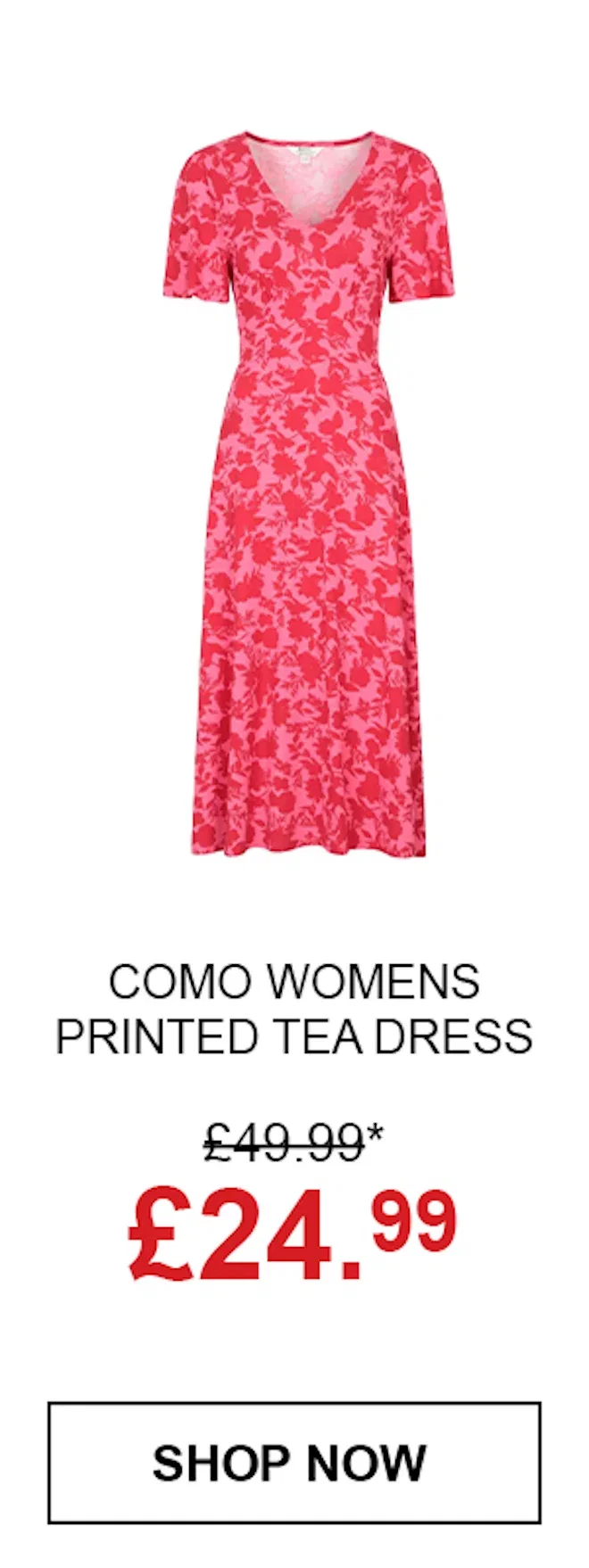 Como Womens Printed Tea Dress