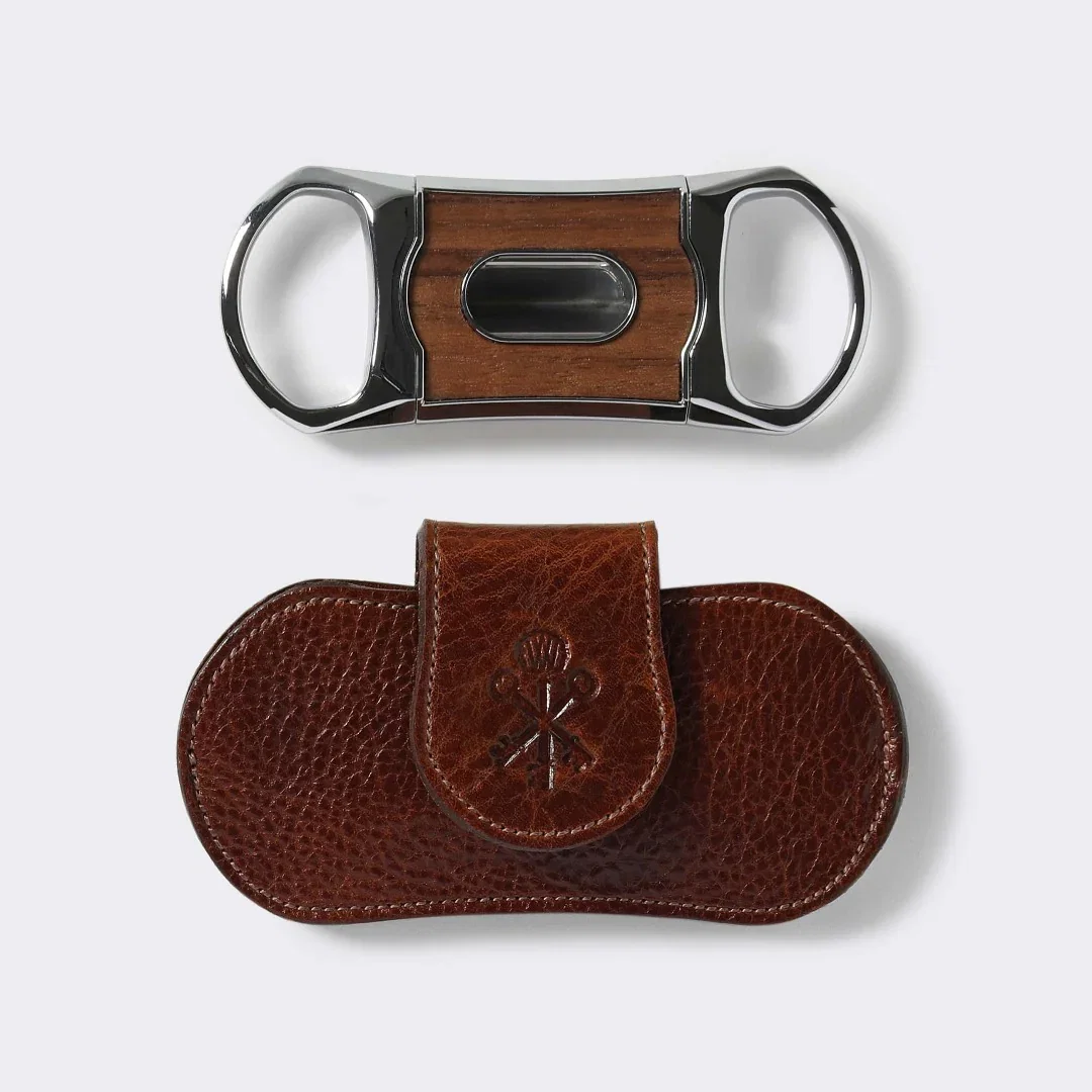 Image of Custom "V" Cigar Cutter in Walnut Wood