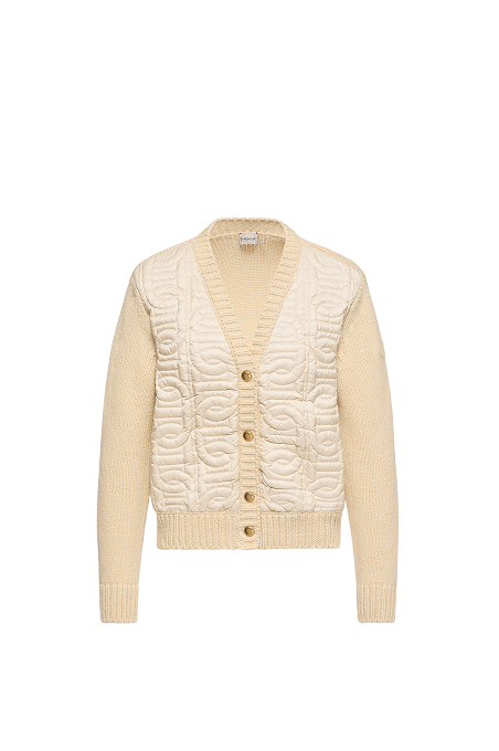 Chain Quilted Padded V-Neck Cardigan