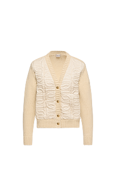 Chain Quilted Padded V-Neck Cardigan