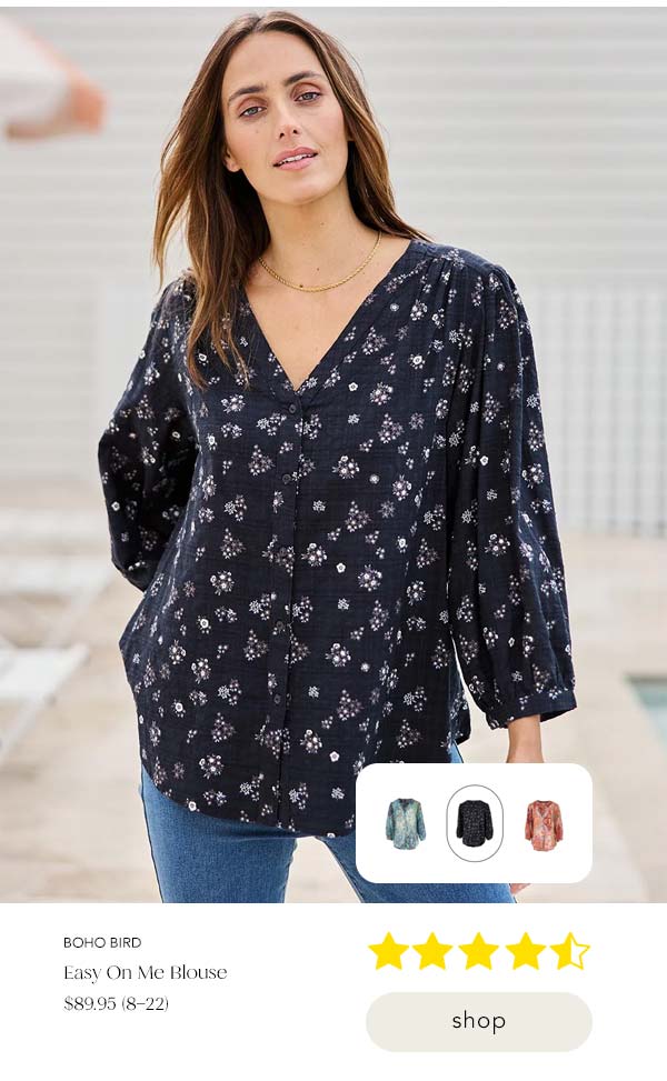 easy on me blouse navyfleur