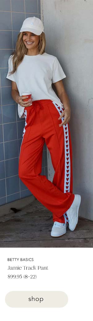 jamie track pant tomato