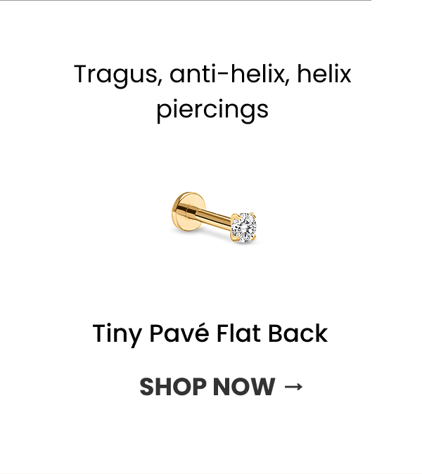 Tragus, anti-helix, helix piercings Tiny Pavé Flat Back (Shop Now →)