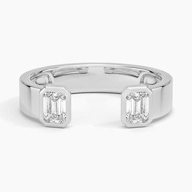 Platinum Peyton Emerald-Cut Diamond Open Ring (1/2 ct. tw.)