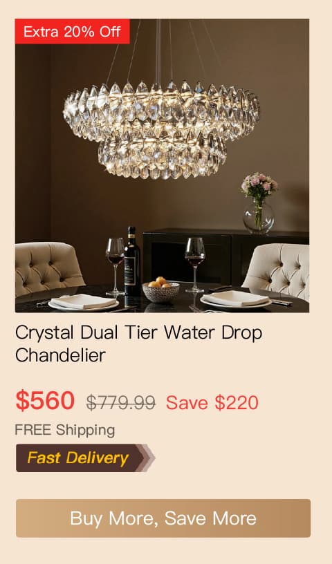 Crystal Dual Tier Water Drop Chandelier