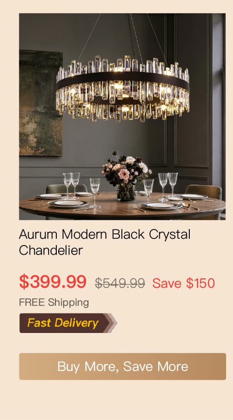 Aurum Modern Black Crystal Chandelier