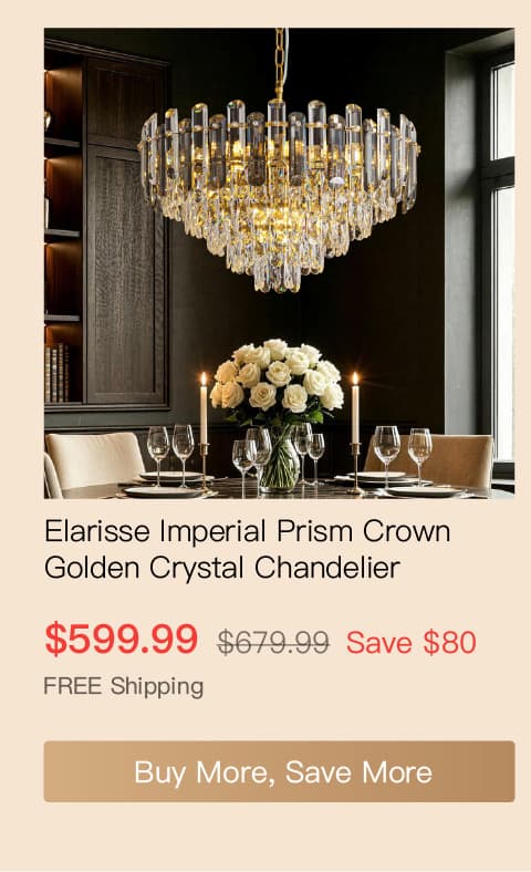 Elarisse Imperial Prism Crown Golden Crystal Chandelier