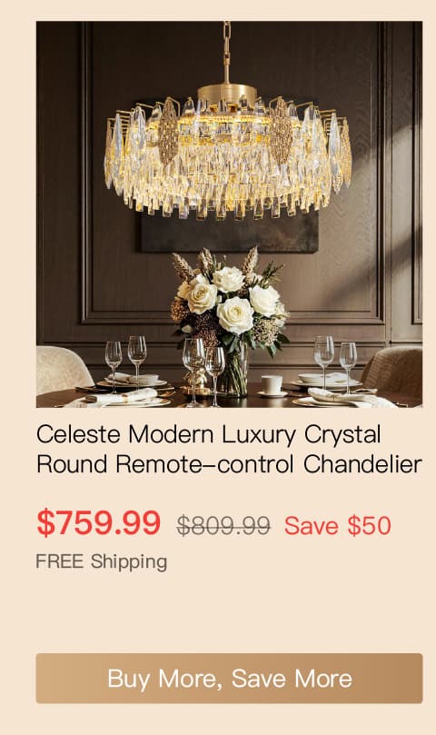 Celeste Modern Luxury Crystal Round Remote-control Chandelier