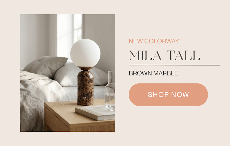 Mila Tall Brown Marble Lamp