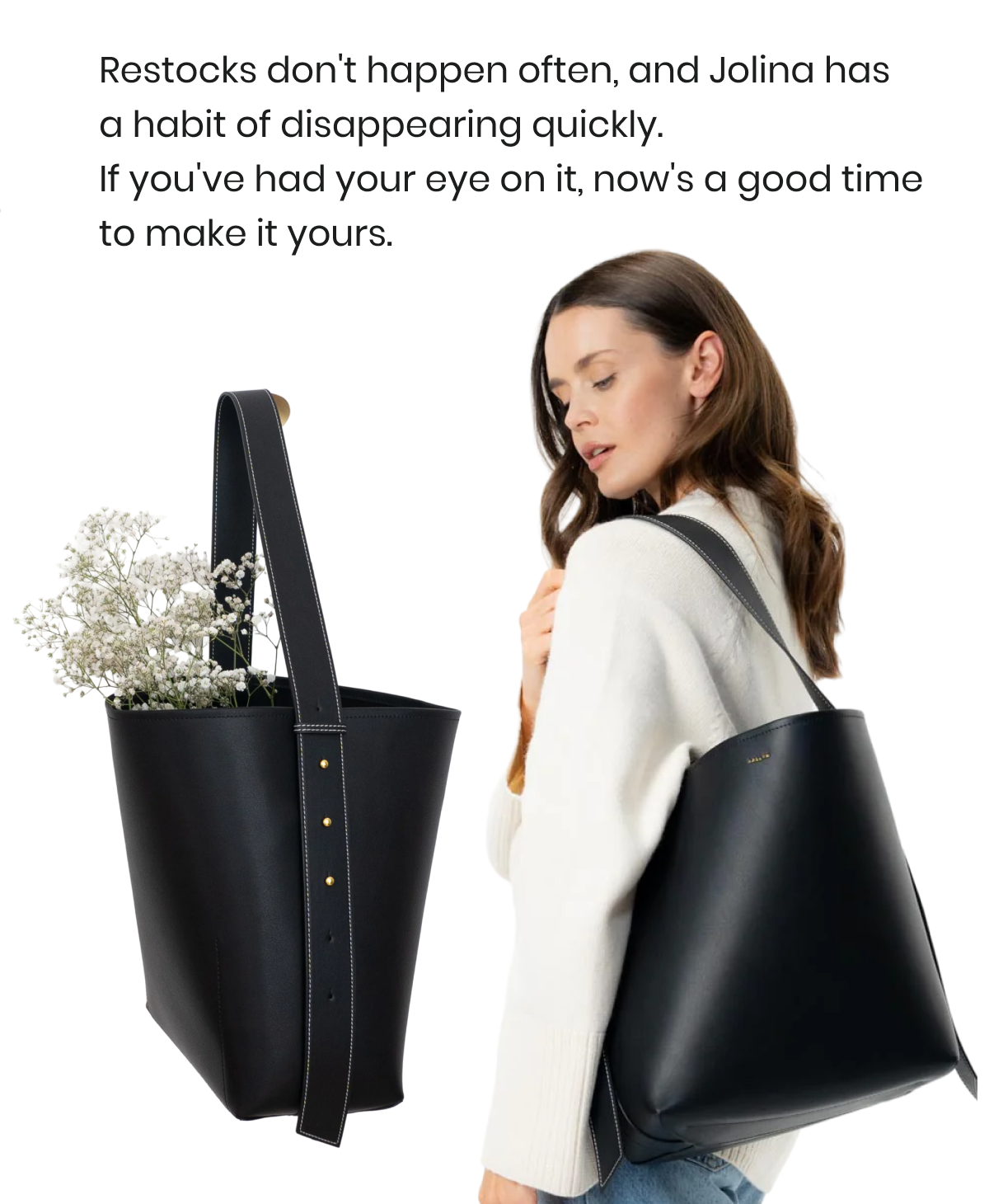 Restocks don't happen often, and Jolina has  a habit of disappearing quickly. If you've had your eye on it, now's a good time to make it yours.